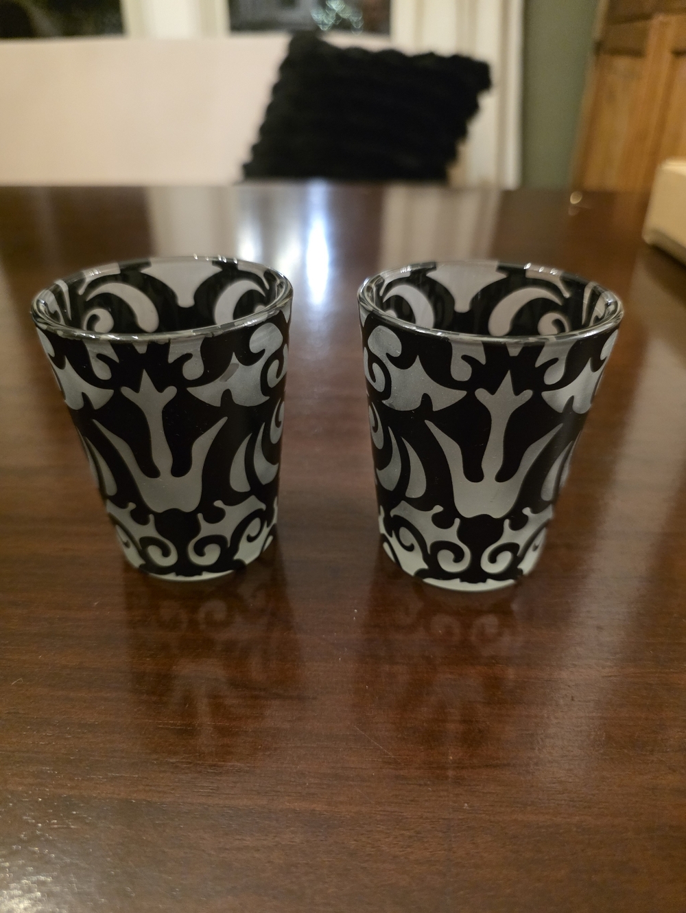 Party LitecBlack and White Decorative Votive Candle Holders  - Set of 2